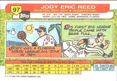 1989 Topps Big #97 Jody Reed Back