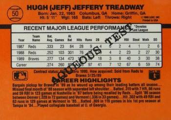 1990 Donruss Aqueous Test #50 Jeff Treadway Back