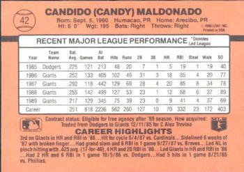 1990 Donruss Learning Series #42 Candy Maldonado Back