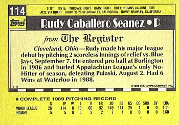 1990 Topps Major League Debut 1989 #114 Rudy Seanez Back
