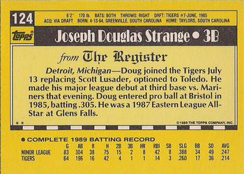 1990 Topps Major League Debut 1989 #124 Doug Strange Back