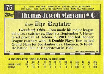 1990 Topps Major League Debut 1989 #75 Tom Magrann Back