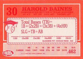 1990 Topps Hills Hit Men #30 Harold Baines Back
