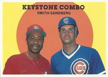 1989 Baseball Cards Magazine '59 Topps Replicas #70 Keystone Combo (Ozzie Smith / Ryne Sandberg) Front