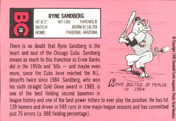 1990 Baseball Cards Magazine '69 Topps Repli-Cards #28 Ryne Sandberg Back