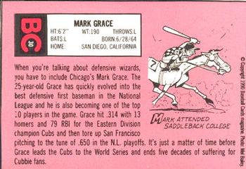 1990 Baseball Cards Magazine '69 Topps Repli-Cards #30 Mark Grace Back