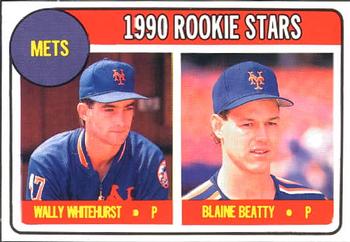 1990 Baseball Cards Magazine '69 Topps Repli-Cards #36 Mets Rookies (Wally Whitehurst / Blaine Beatty) Front