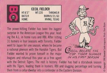 1990 Baseball Cards Magazine '69 Topps Repli-Cards #61 Cecil Fielder Back