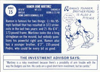 1992 Baseball Cards Magazine '70 Topps Replicas #15 Ramon Martinez Back