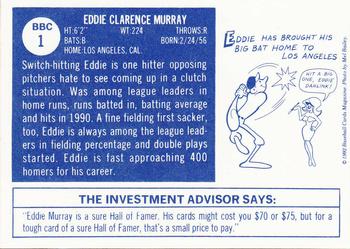 1992 Baseball Cards Magazine '70 Topps Replicas #1 Eddie Murray Back