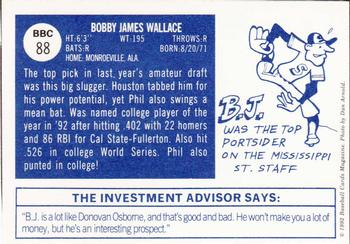 1992 Baseball Cards Magazine '70 Topps Replicas #88 B.J. Wallace Back