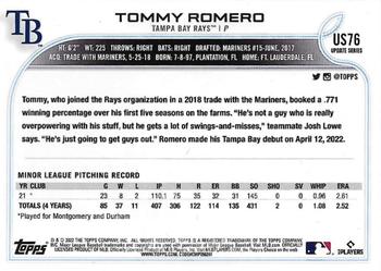 2022 Topps Update - Rainbow Foil #US76 Tommy Romero Back