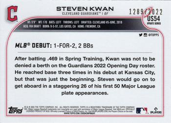 2022 Topps Update - Gold #US54 Steven Kwan Back