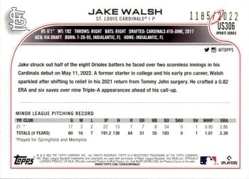 2022 Topps Update - Gold #US306 Jake Walsh Back