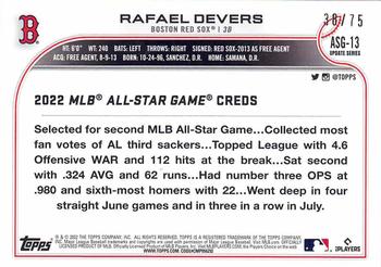 2022 Topps Update - 2022 MLB All-Star Game Gold #ASG-13 Rafael Devers Back