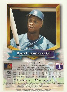 1994 Finest - Refractors #87 Darryl Strawberry Back