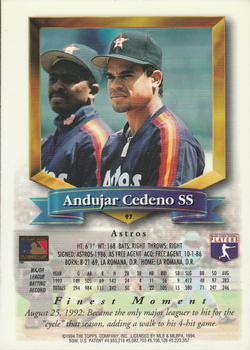 1994 Finest - Refractors #97 Andujar Cedeno Back