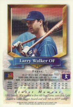 1994 Finest - Refractors #216 Larry Walker Back