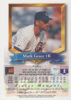 1994 Finest - Refractors #390 Mark Grace Back