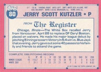 1991 Topps Major League Debut 1990 #80 Jerry Kutzler Back