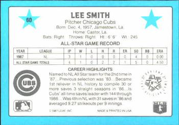1988 Donruss All-Stars #60 Lee Smith Back