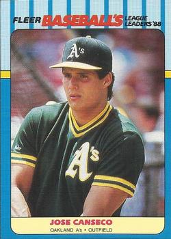 1988 Fleer Baseball's League Leaders #4 Jose Canseco Front