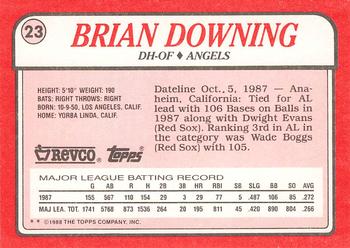 1988 Topps Revco League Leaders #23 Brian Downing Back
