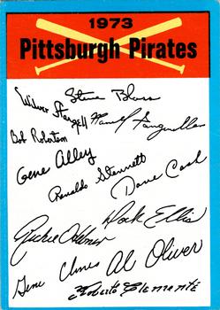 1973 Topps - Team Checklists #NNO Pittsburgh Pirates Front