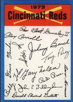 1973 Topps - Team Checklists #NNO Cincinnati Reds Front