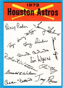 1973 Topps - Team Checklists #NNO Houston Astros Front
