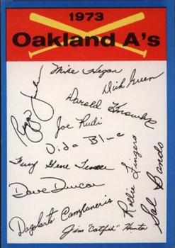 1973 Topps - Team Checklists #NNO Oakland Athletics Front