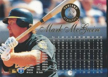 1994 Flair #94 Mark McGwire Back