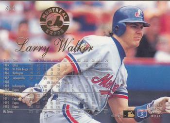 1994 Flair #404 Larry Walker Back