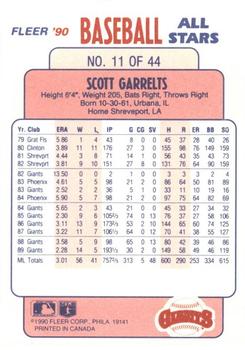 1990 Fleer Baseball All-Stars #11 Scott Garrelts Back