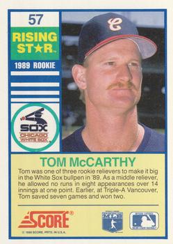 1990 Score Rising Stars #57 Tom McCarthy Back