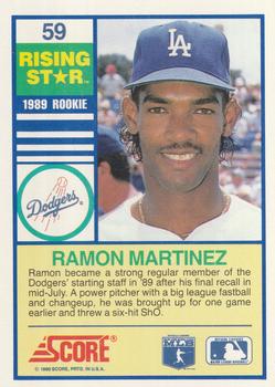 1990 Score Rising Stars #59 Ramon Martinez Back