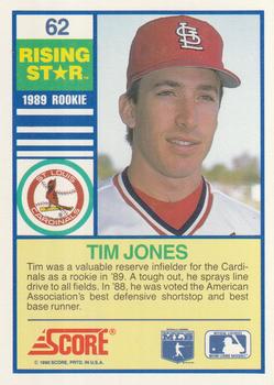 1990 Score Rising Stars #62 Tim Jones Back