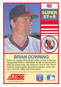 1990 Score 100 Superstars #46 Brian Downing Back