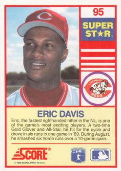 1990 Score 100 Superstars #95 Eric Davis Back