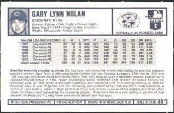 1973 Kellogg's Pro Super Stars #30 Gary Nolan Back