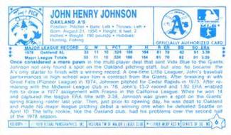 1979 Kellogg's 3-D Super Stars #6 John Henry Johnson Back