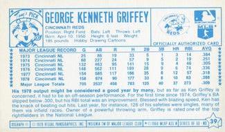 1979 Kellogg's 3-D Super Stars #39 Ken Griffey Back