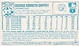 1979 Kellogg's 3-D Super Stars #39 Ken Griffey Back