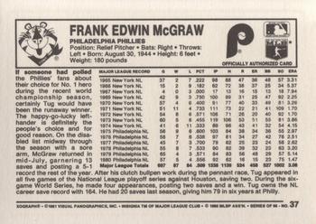 1981 Kellogg's 3-D Super Stars #37 Tug McGraw Back