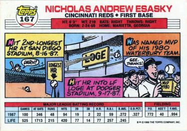 1988 Topps Big #167 Nick Esasky Back