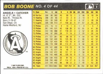 1987 Fleer Award Winners #4 Bob Boone Back