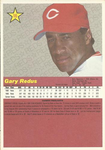 1984 Donruss Action All-Stars #16 Gary Redus Back