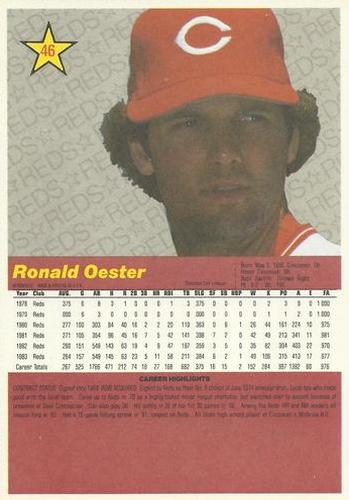1984 Donruss Action All-Stars #46 Ron Oester Back