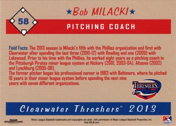 2013 Grandstand Clearwater Threshers #NNO Bob Milacki Back
