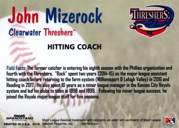 2018 Grandstand Clearwater Threshers #NNO John Mizerock Back